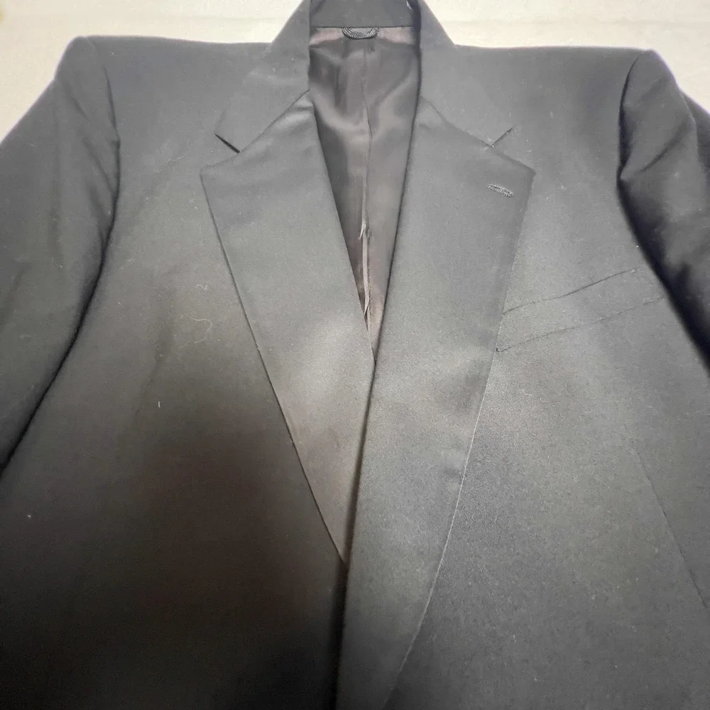 Vintage After Six Tuxedo Jacket Mens Large Black Satin Lapel Made USA 80s‎